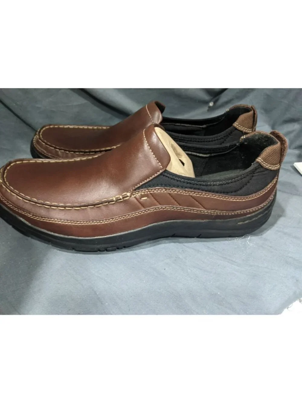 Bostonian Men's Kongo Excel Slip On Shoes Leather Brown Size 9 WIDE NEW IN BOX!
